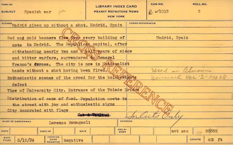 Spain, country in arms: how the Civil War was told in United States newsreels