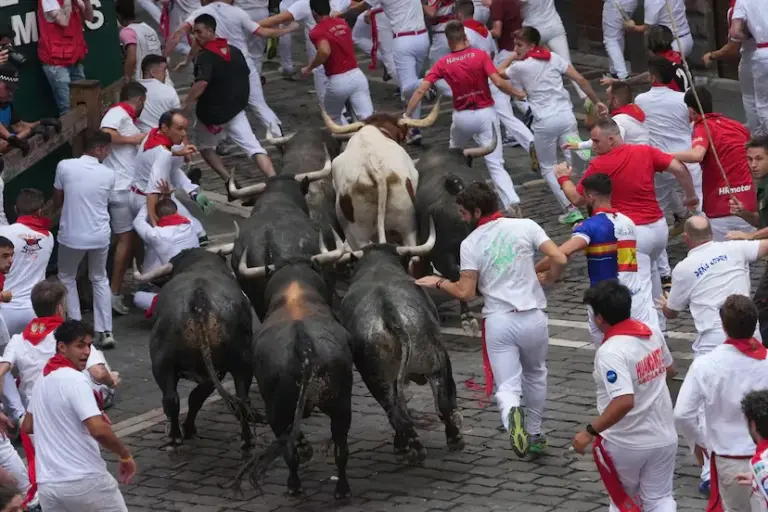 The nobility and speed of the miuras allow exciting races in a clean seventh running of the San Fermín