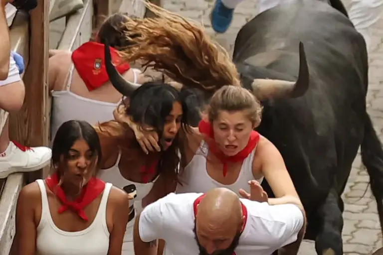 The nobility and speed of the miuras allow exciting races in a clean seventh running of the San Fermín