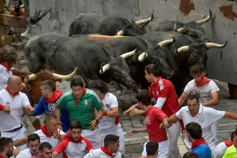The nobility and speed of the miuras allow exciting races in a clean seventh running of the San Fermín