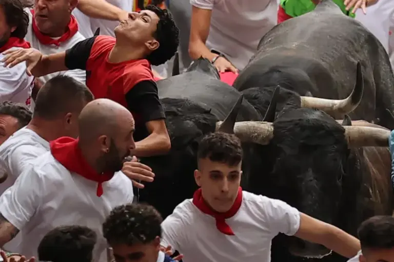 The nobility and speed of the miuras allow exciting races in a clean seventh running of the San Fermín