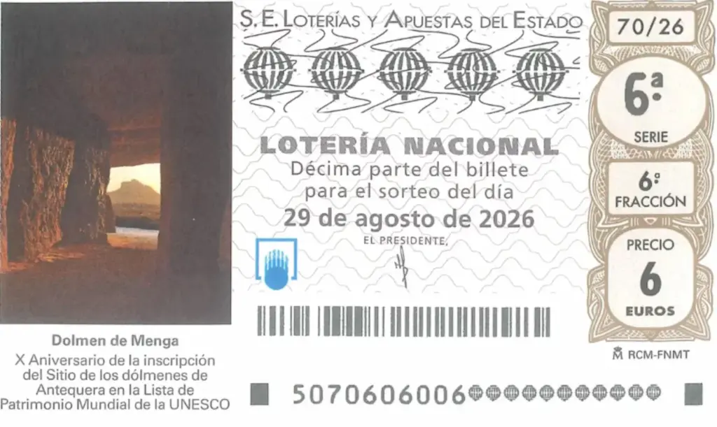 Décimo Lotería Nacional sábado 29 de agosto 2026