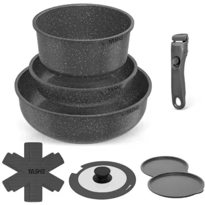 If you have a small kitchen, you need pans and pots with removable handles like the ones I have tried