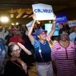 Democratic primaries in Wisconsin show the party's extreme division, with a narrow centrist lead