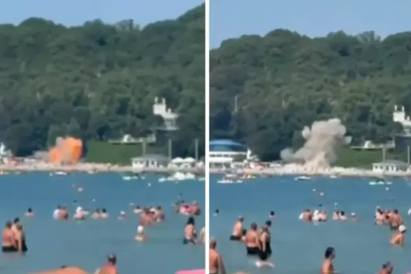 The shooting down of a Ukrainian drone on a beach in southern Russia causes at least six deaths, three of them children