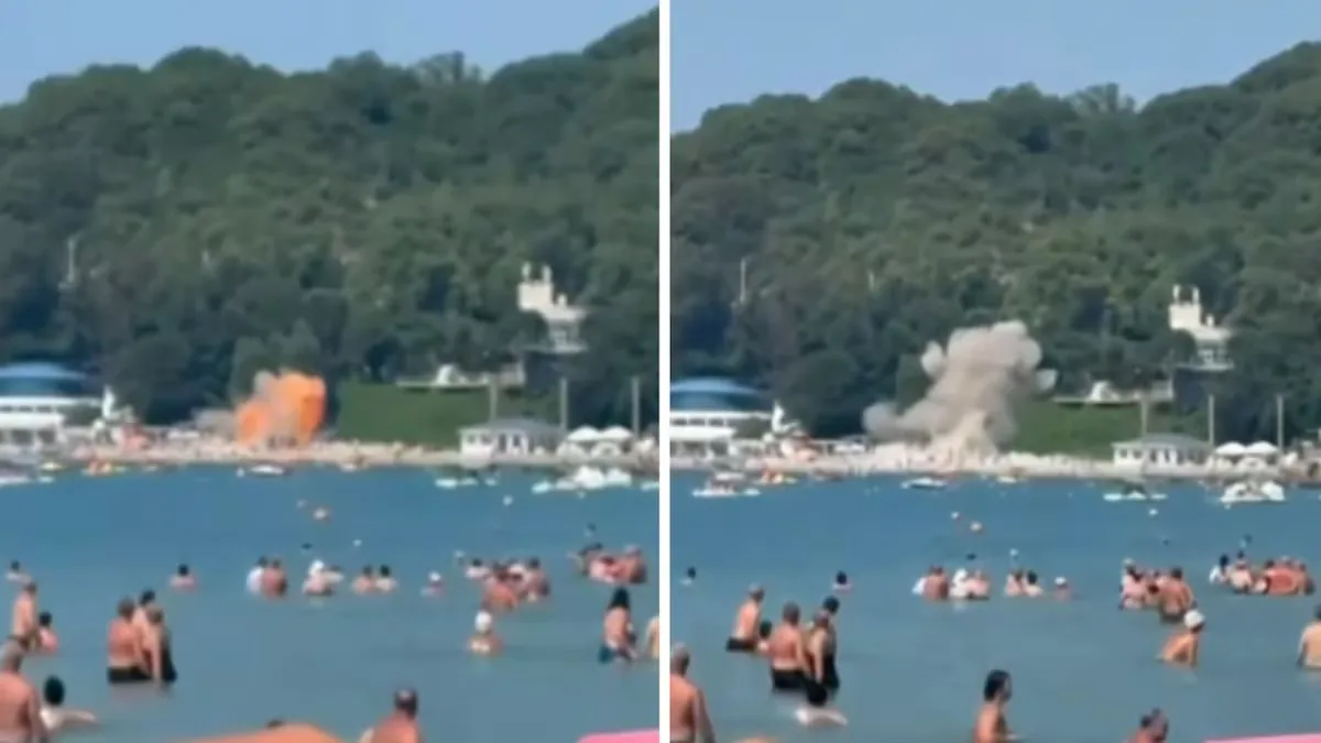 The shooting down of a Ukrainian drone on a beach in southern Russia causes at least six deaths, three of them children