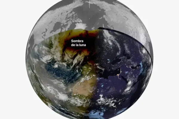 From space: This is how the eclipse has been seen from a satellite