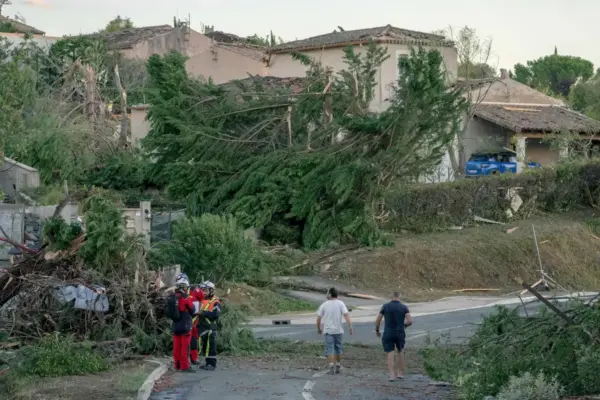 A violent tornado devastates a town in southern France and leaves 39 injured