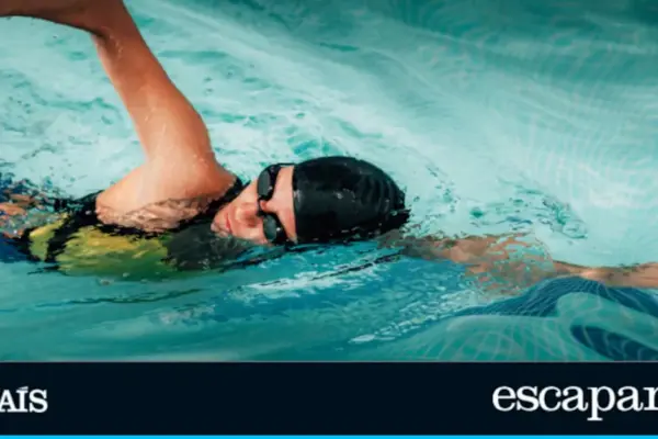 This swimming band helps keep ears dry inside and outside the pool
