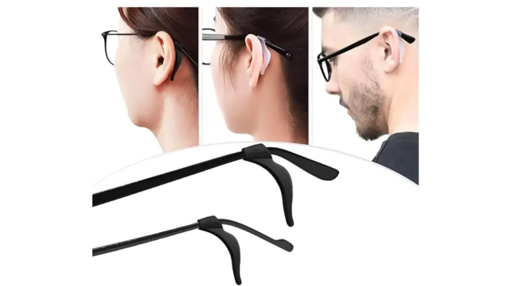 Hooks to hold glasses.