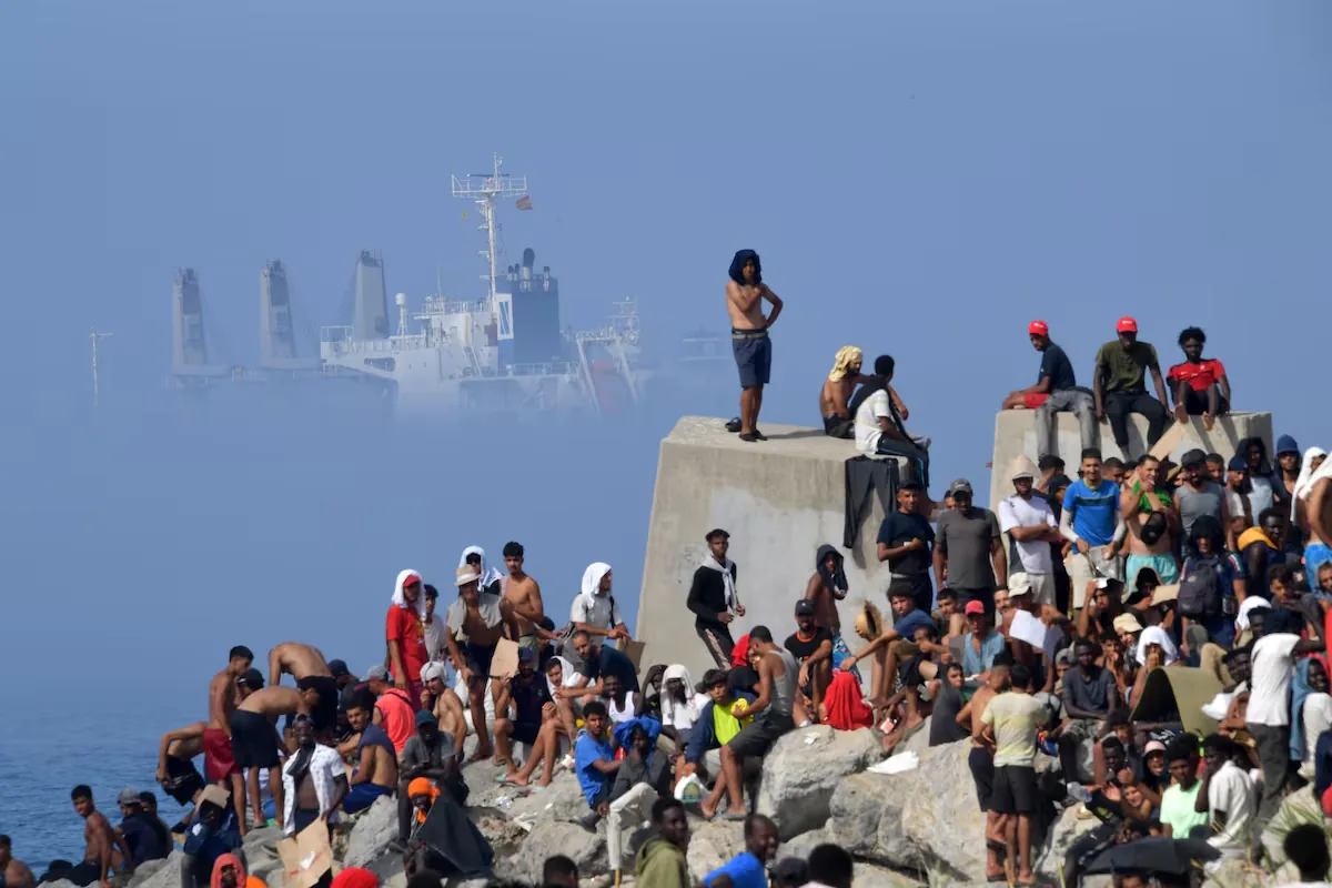 Morocco deploys hundreds of police and military at the border amid calls for a new mass breach
