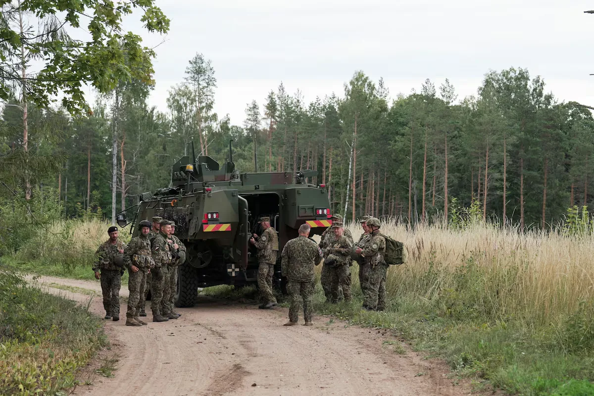 An Italian fighter jet under NATO command shoots down a drone of unknown origin in Latvia