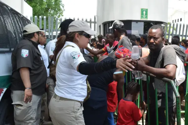 A group of migrants riot at the Tapachula migrant station