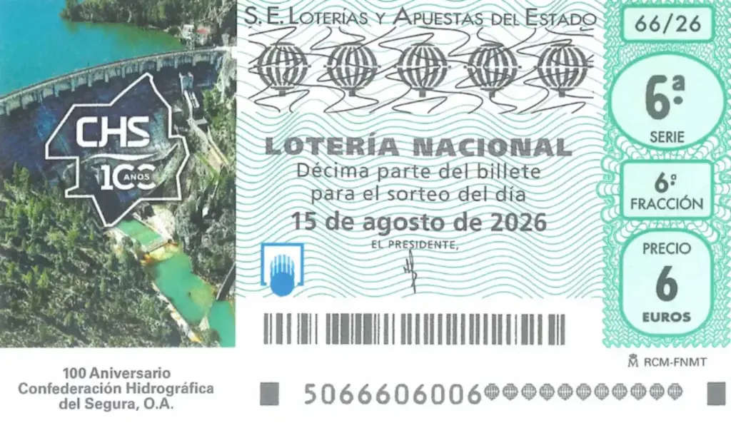 Décimo Lotería Nacional sábado 15 de agosto 2026