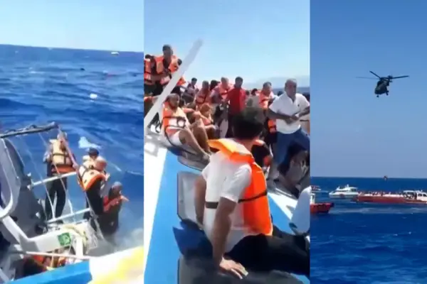 Las imágenes del rescate del barco naufragado en Chipre: los pasajeros a bordo graban los momentos de tensión