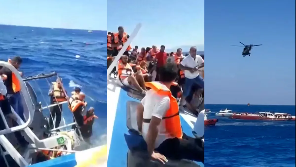 Las imágenes del rescate del barco naufragado en Chipre: los pasajeros a bordo graban los momentos de tensión