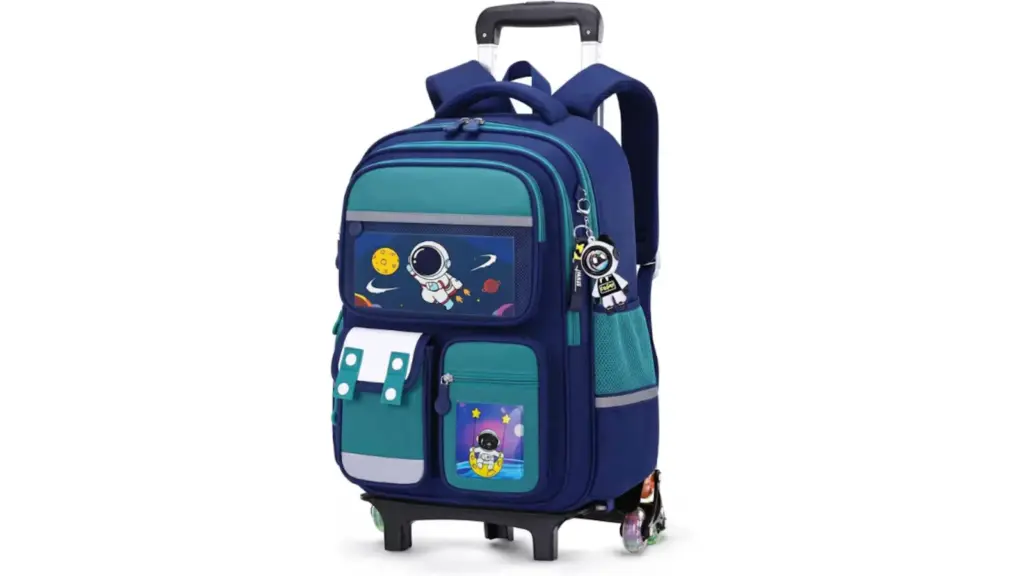 School backpack with wheels.