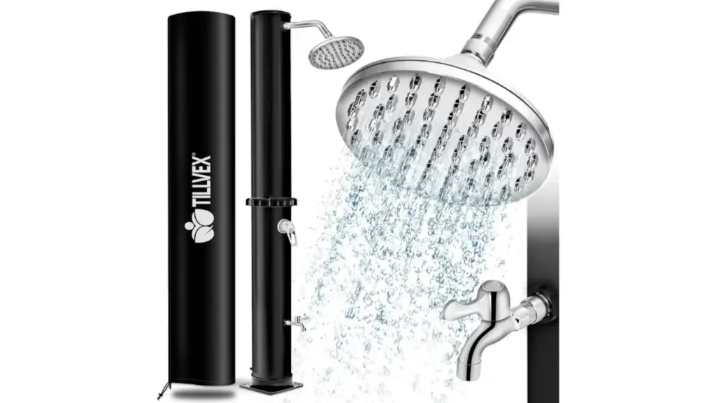 Solar shower for pool without electrical connection.