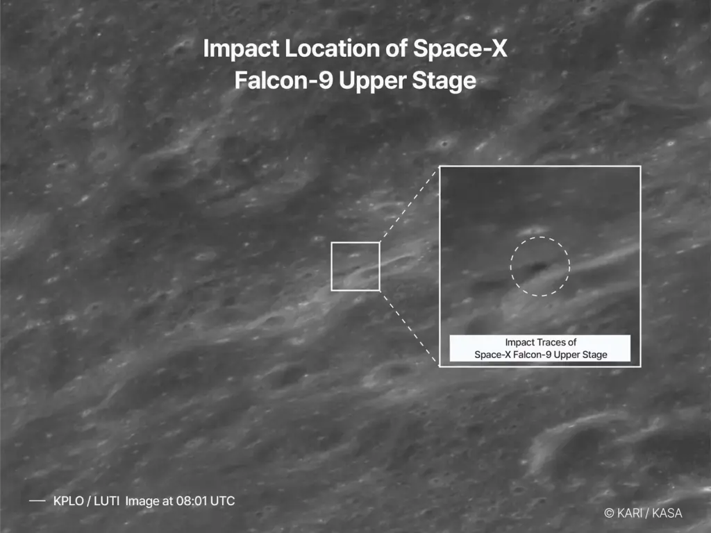 This is how Elon Musk's lost rocket crashed into the Moon: a Korean probe captures the crater left by the accident