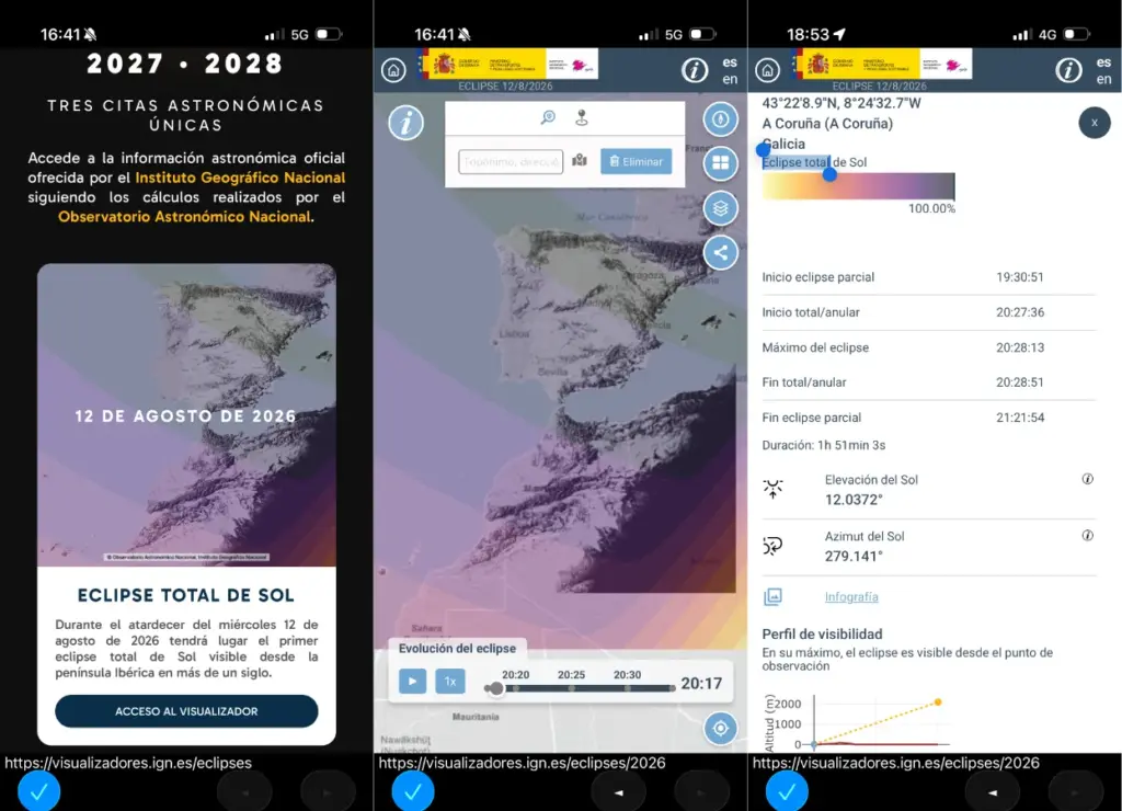 Map of sites to watch the total eclipse: EL PAÍS completes a search engine with almost 500 official viewpoints
