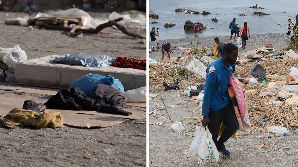 Images of the eviction from El Trampolín beach, where around 3,500 people were camping