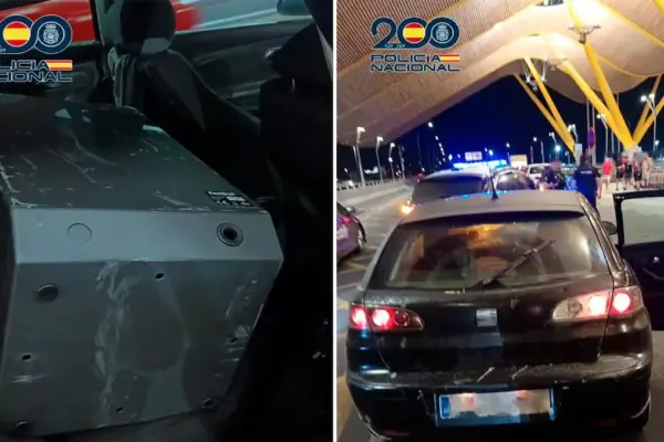 Three arrested for robbing a café in Villalba and fleeing to Barajas via five highways in a stolen car