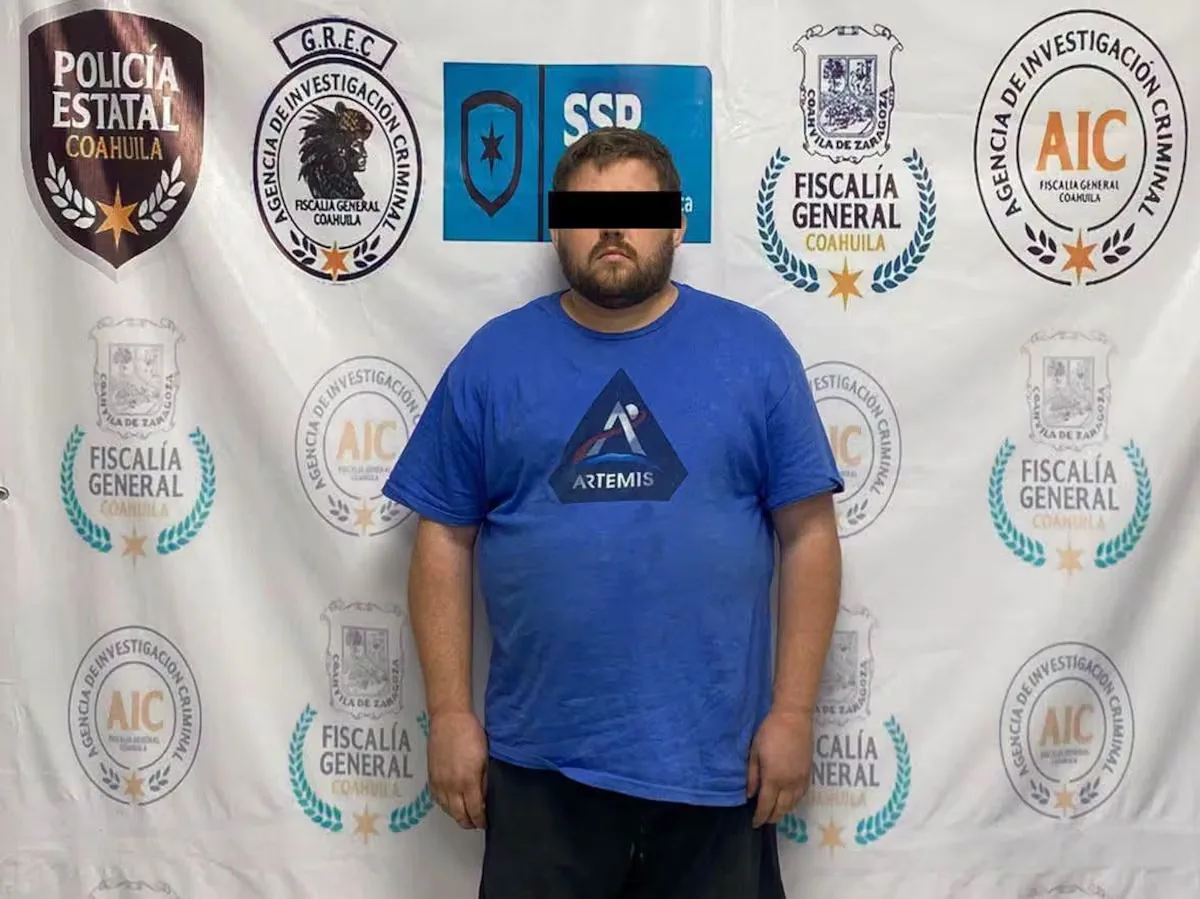American arrested in Saltillo accused of triple homicide and attempted kidnapping of a minor while trying to cross into Texas