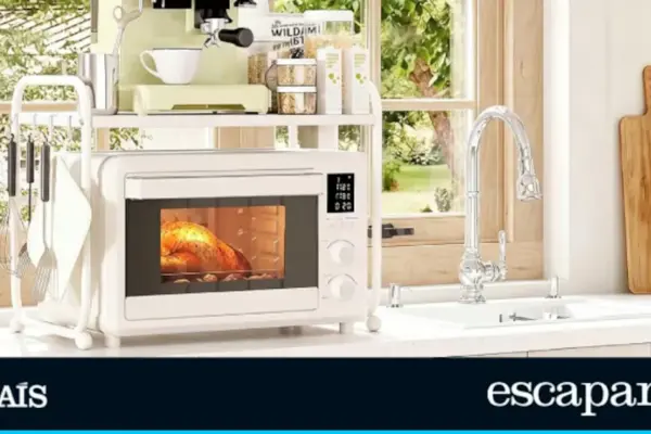 No counter space? This double-height microwave stand is a great solution