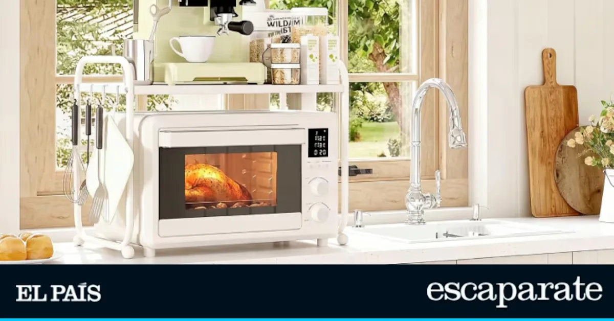 No counter space? This double-height microwave stand is a great solution