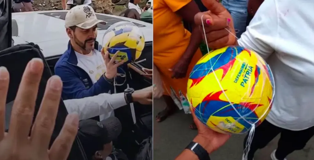 Abelardo de la Espriella reparte balones