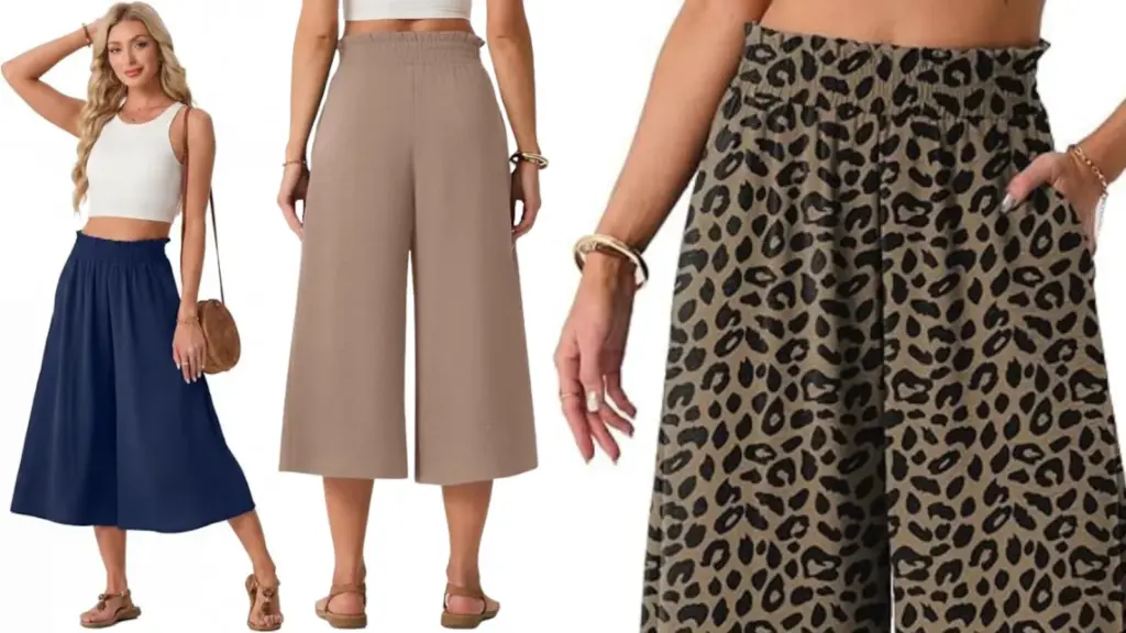 Estos pantalones culotte para mujer son cómodos, fresco y elásticos.