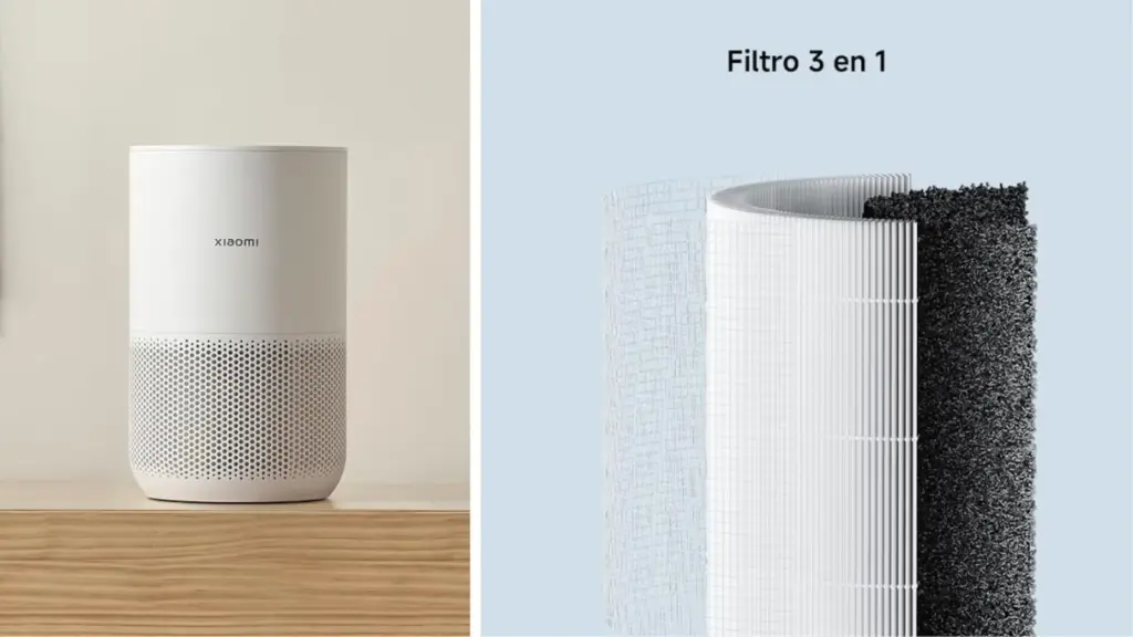 Este purificador de aire Xiaomi purifica el aire de forma constante.