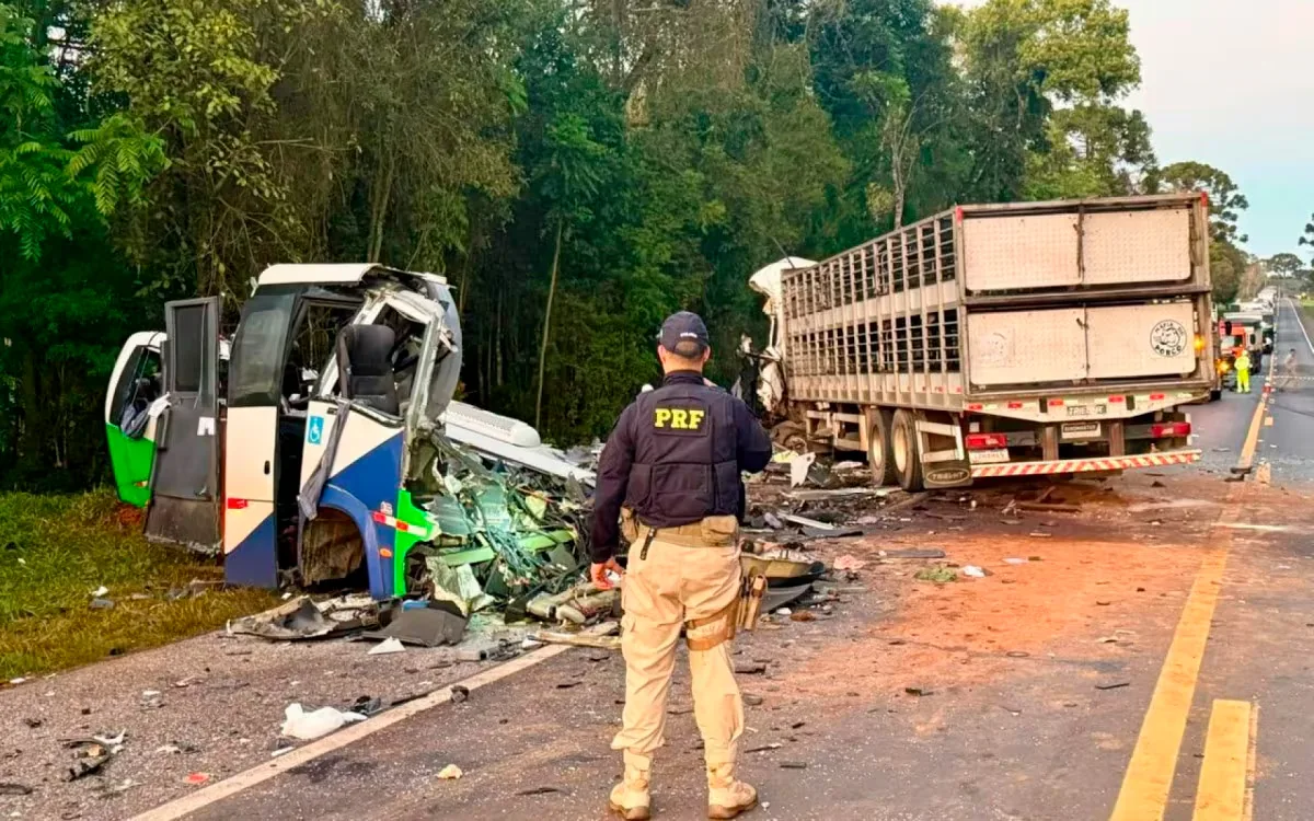At least 23 dead after a truck crashes into a bus with patients heading to the hospital in Brazil