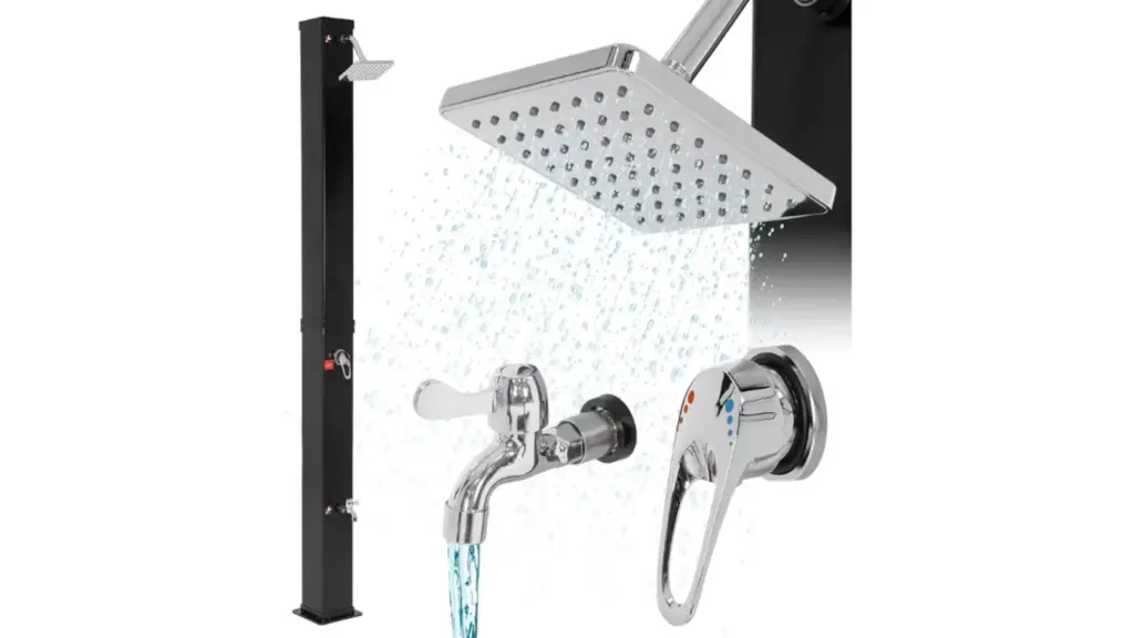 Solar shower for garden and pool