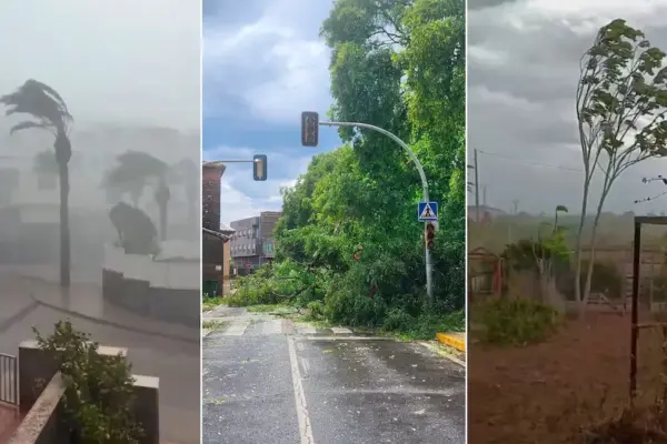 Several bursts with winds of about 150 kilometers cause material damage in the province of Valencia