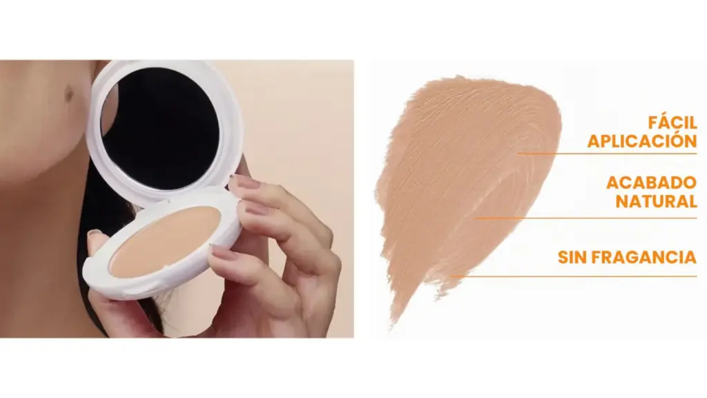 El maquillaje compacto de Avene tiene una textura muy cremosa.