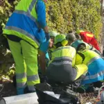 A 21-year-old young man, seriously injured after suffering a motorcycle accident in Tres Cantos