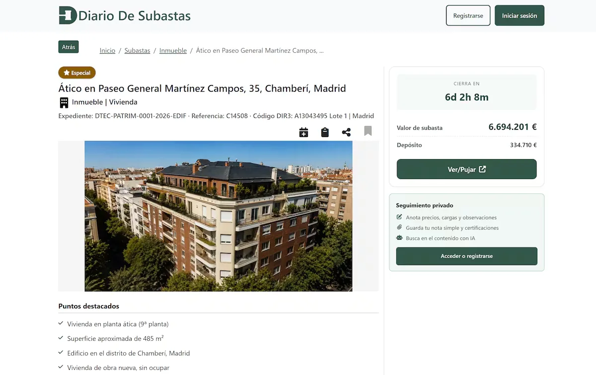 Those interested in buying the controversial penthouse of the Community of Madrid cannot visit it