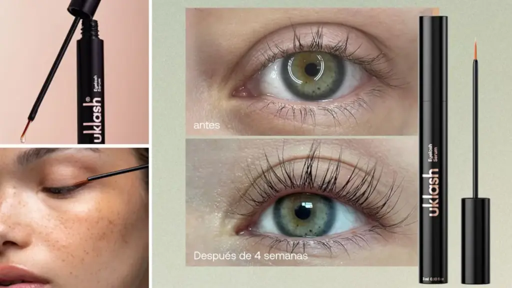 El sérum para pestañas de Uklash ofrece mayor longitud y densidad.