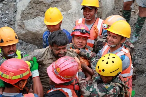 Nepal rescues two workers alive from a hydroelectric plant tunnel nine days after the flood