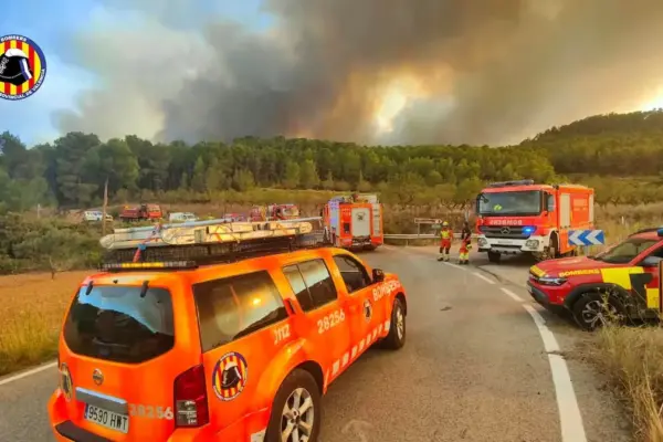 An uncontrollable fire in Tuéjar affects the Alto Turia Biosphere Reserve