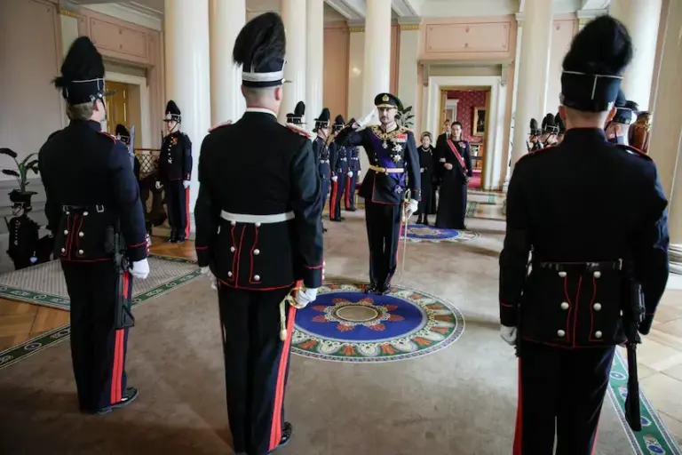 Haakon VIII sworn in as King of Norway before the Parliament
