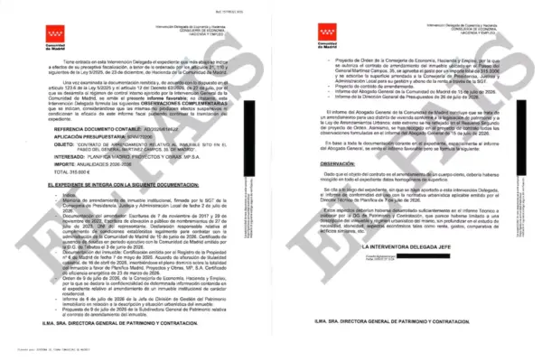 An internal report from the Ayuso Government states that the commitment to the penthouse was not "sufficiently" explained