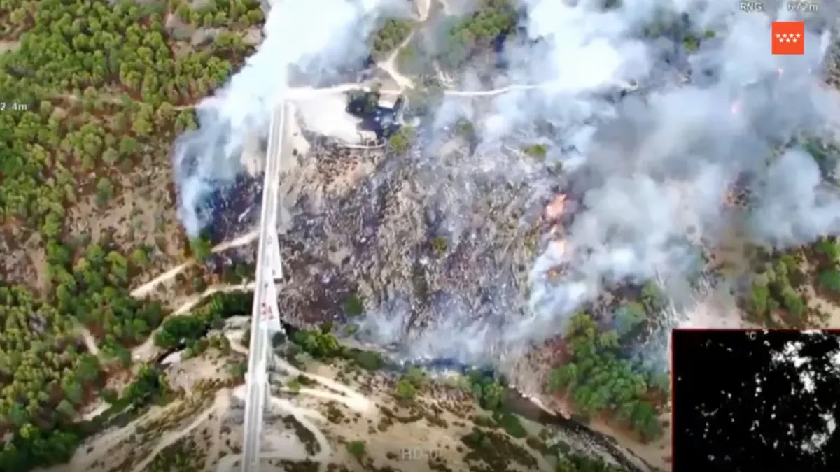 Declared a large-scale fire in the Madrid municipality of Santa María de la Alameda