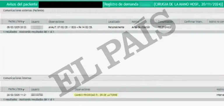 The documents proving that Madrid manipulated the Ramón y Cajal waiting list: “Avoid marking them as preferential”