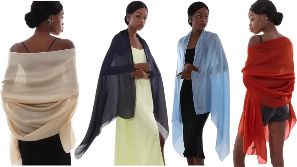 The shawl is the perfect complement to your fall guest dress.