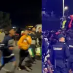 Avalancha inicial y momentos de tensión en el traslado de migrantes al campamento del puerto de Ceuta