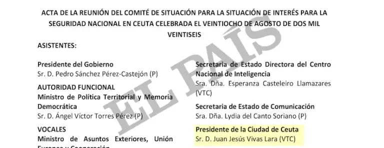The minutes show that Vivas supported the use of the port in his meetings with Sánchez before backing down