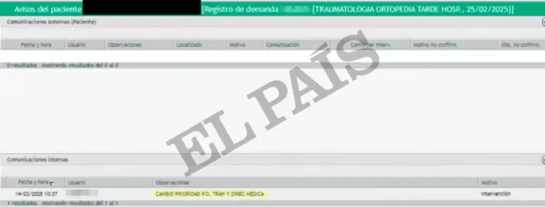 The documents proving that Madrid manipulated the Ramón y Cajal waiting list: “Avoid marking them as preferential”