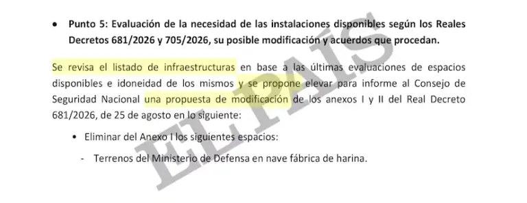 The minutes show that Vivas supported the use of the port in his meetings with Sánchez before backing down